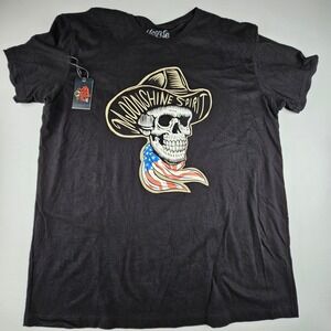 Moonshine Spirit Brad Paisley Mens XL Black Skull Cowboy Graphic T-Shirt Country